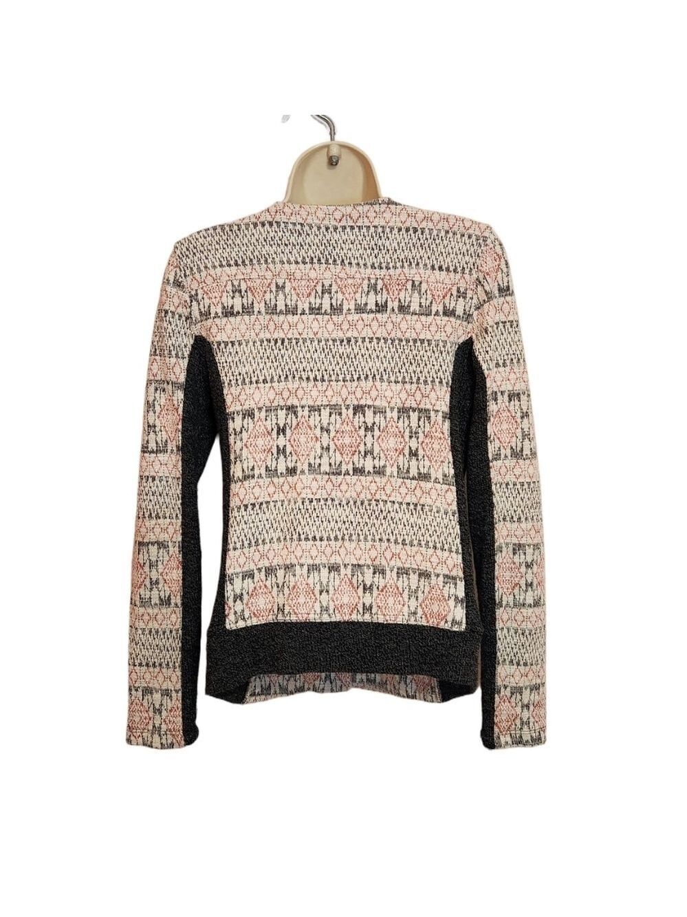 Lucky Brand Asymmetrical Zip Tribal Knit Sweater Jacket Small - Picture 5 of 12